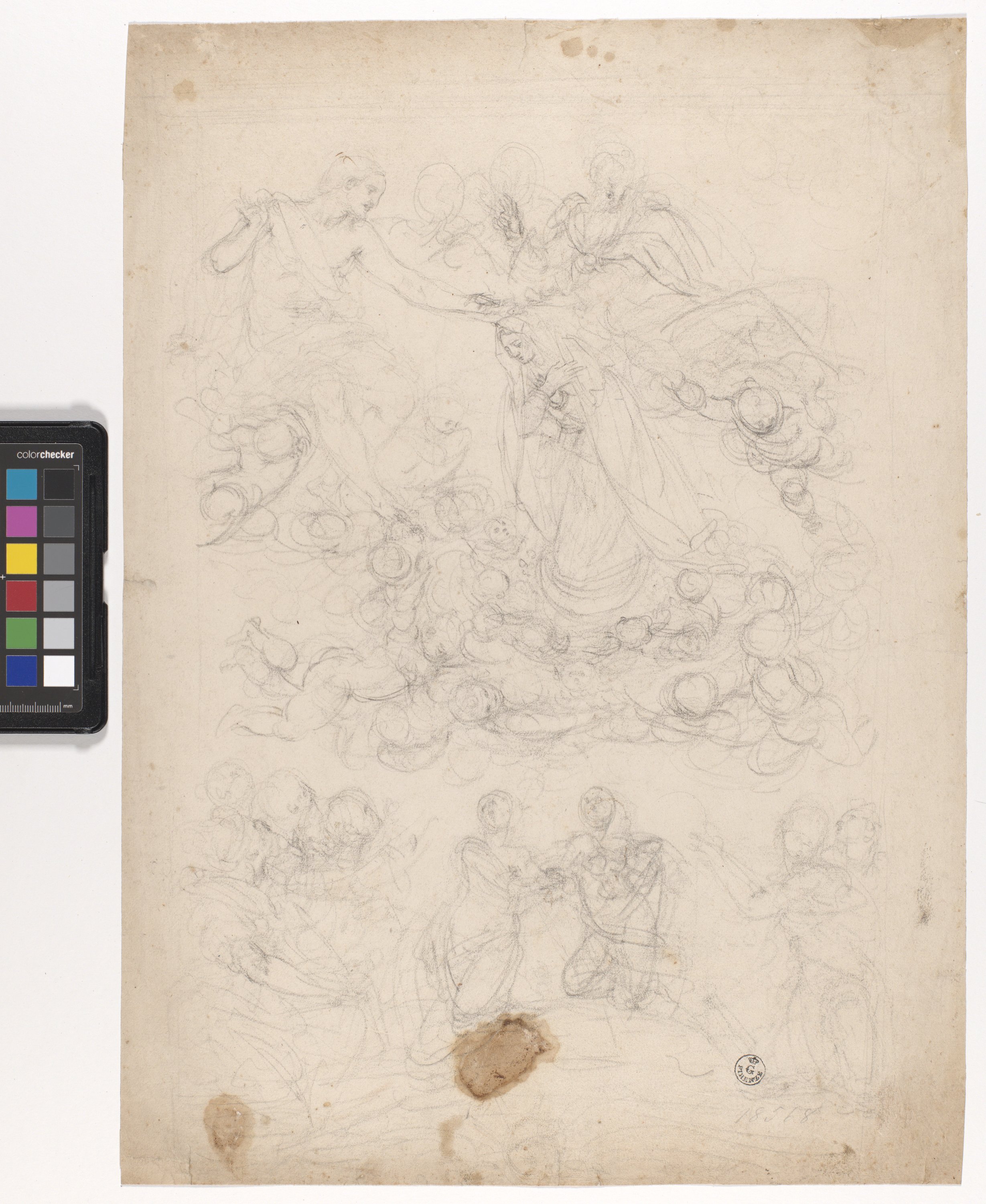 incoronazione di Maria Vergine (disegno) di Allori Alessandro (XVI)