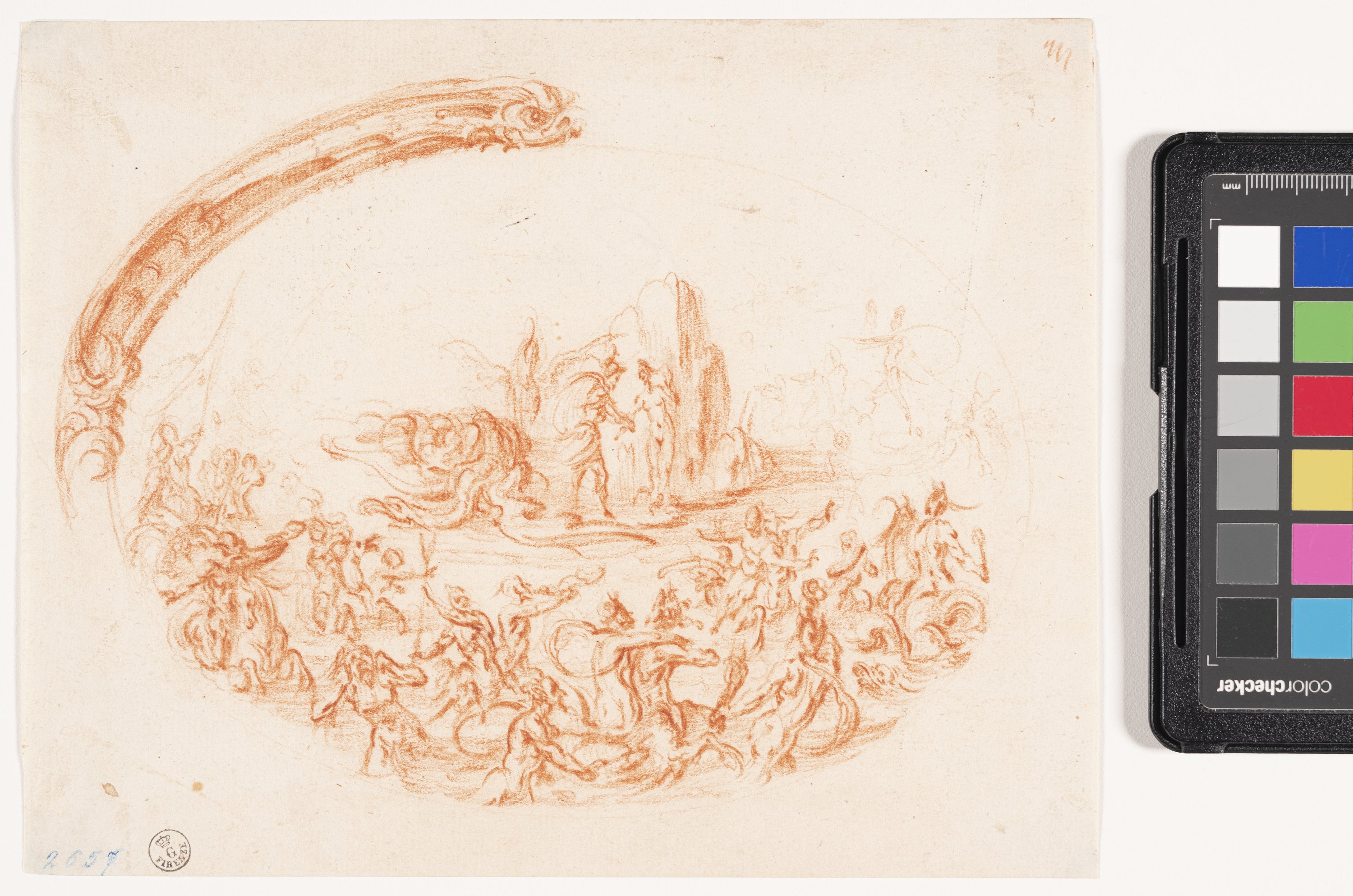 Perseo libera Andromeda (disegno) di Callot Jacques (prima metà XVII)