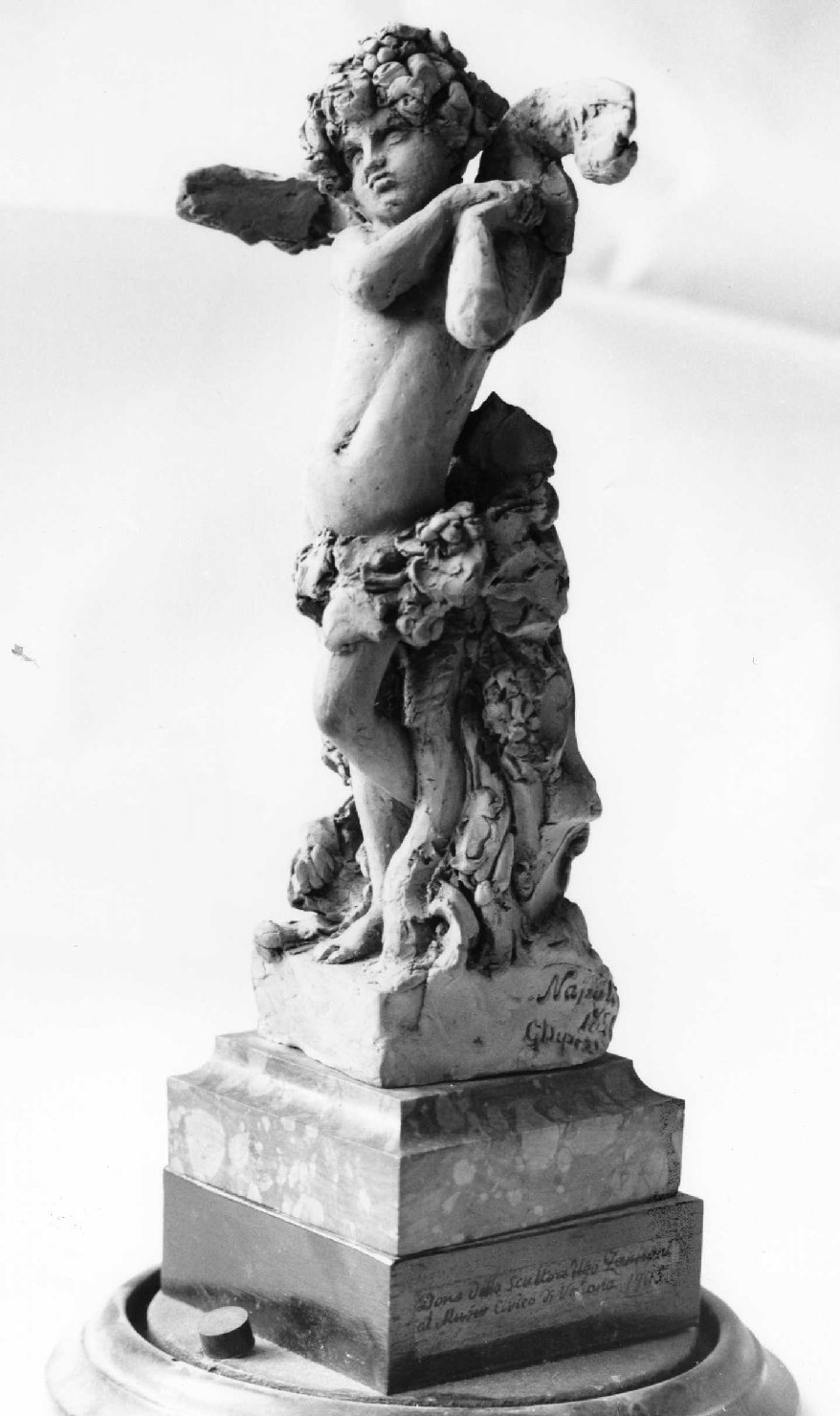 Il bacchino della crittogama, Figura di puttino (scultura, opera isolata) di Duprè, Giovanni - ambito toscano (anni cinquanta XIX)