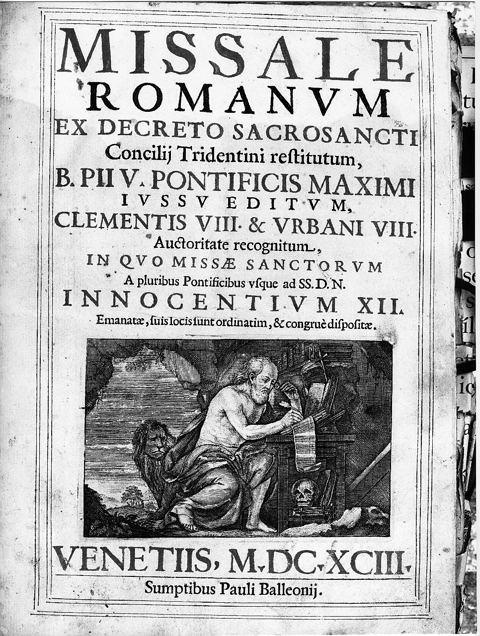 San Girolamo traduce la Bibbia (stampa) - ambito veneto (sec. XVII)