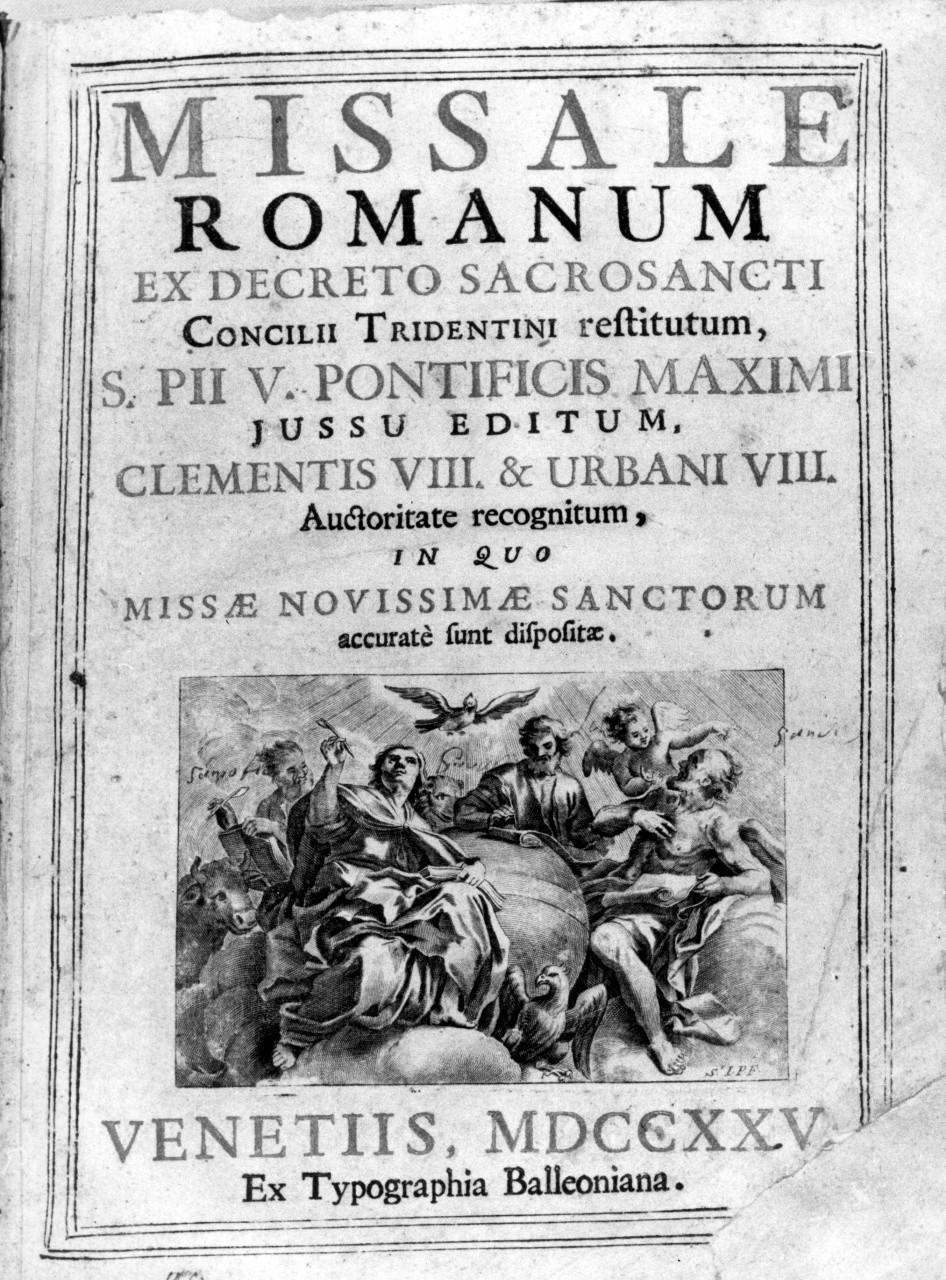 colomba dello Spirito Santo e Santi (stampa) di Piccini Elisabetto detta Suor Isabella (sec. XVIII)