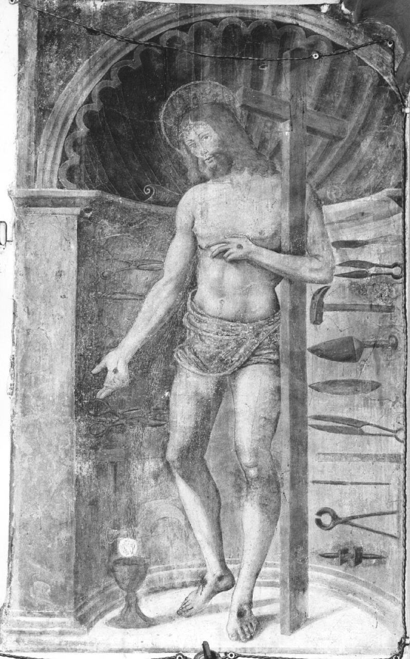 Cristo tra i simboli delle Arti (dipinto murale) di Botticini Francesco (attribuito) (fine/ inizio sec. XV)