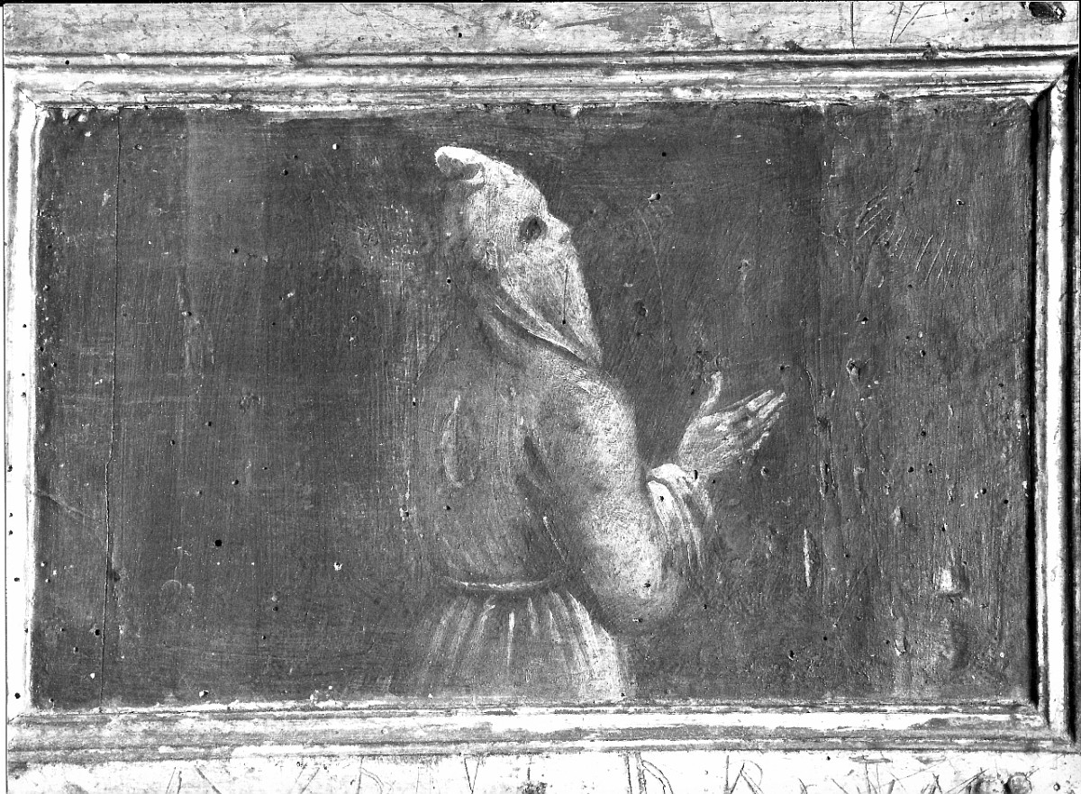 membro di una confraternita incappucciato (dipinto, elemento d'insieme) di Macchietti Girolamo detto Girolamo del Crocefissaio (attribuito) (seconda metà sec. XVI)