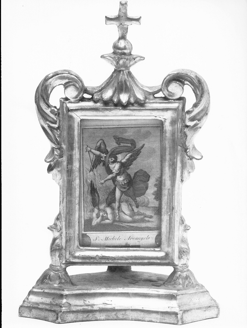 San Michele Arcangelo combatte Satana (stampa) - ambito italiano (metà sec. XIX)