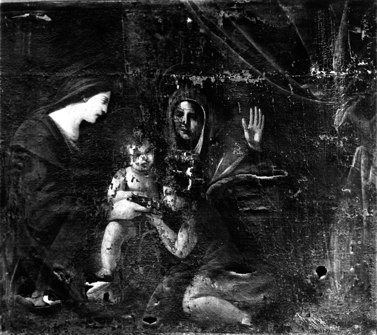 Madonna con Bambino, Sant'Anna e San Giovannino (dipinto) - ambito toscano (sec. XVII)
