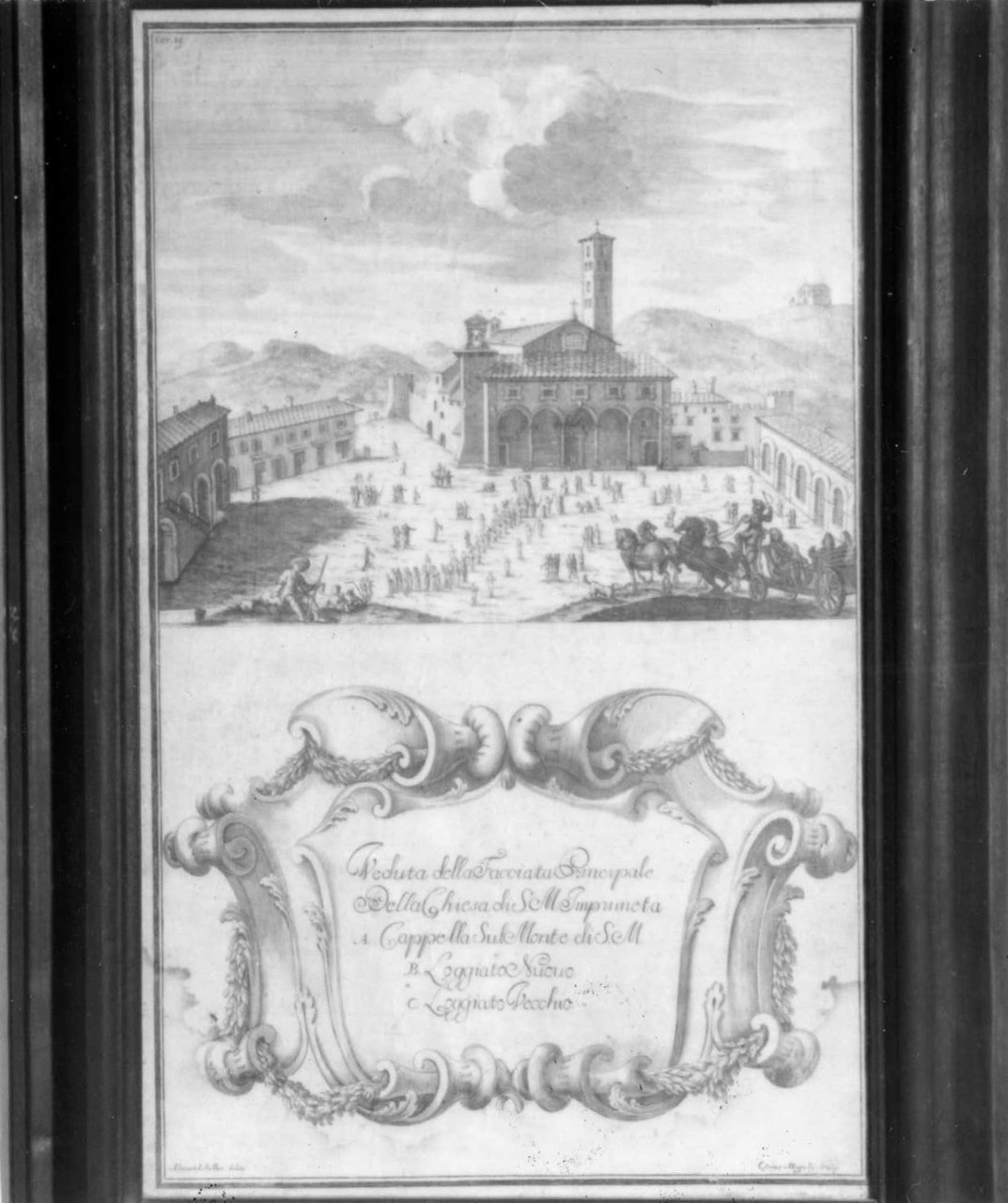 La processione della miracolosa Immagine della Madonna dell'Impruneta, processione (stampa) di Saller Alessandro, Mogalli Cosimo (sec. XVIII)