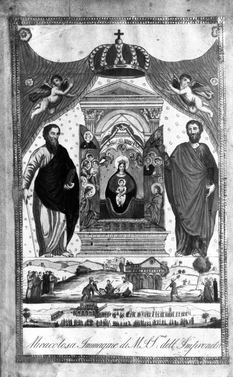 Miracolosa Immagine di M. SS.ma dell'Impruneta, Madonna dell'Impruneta (stampa) - ambito fiorentino (sec. XIX)