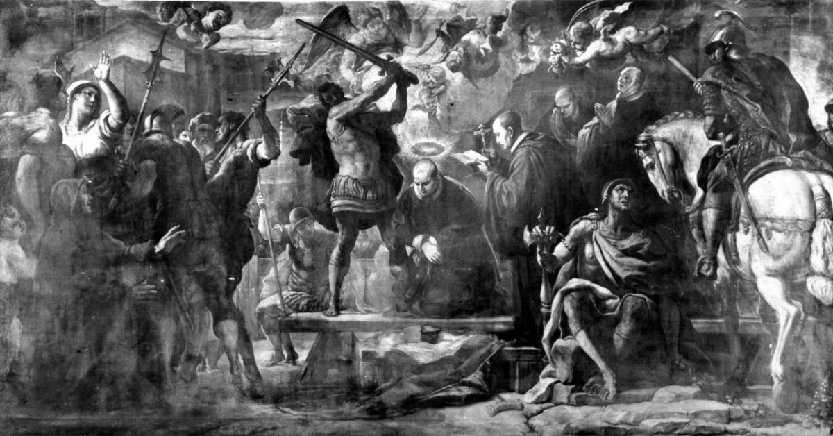 martirio del beato Tesauro Beccaria (dipinto) di Lapi NiccolÃ² Francesco (fine/ inizio sec. XVIII)