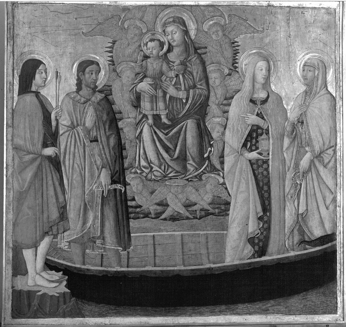 Madonna con Bambino in gloria/ Santi (dipinto) di Maestro di Fucecchio (attribuito) (fine/ inizio sec. XV)