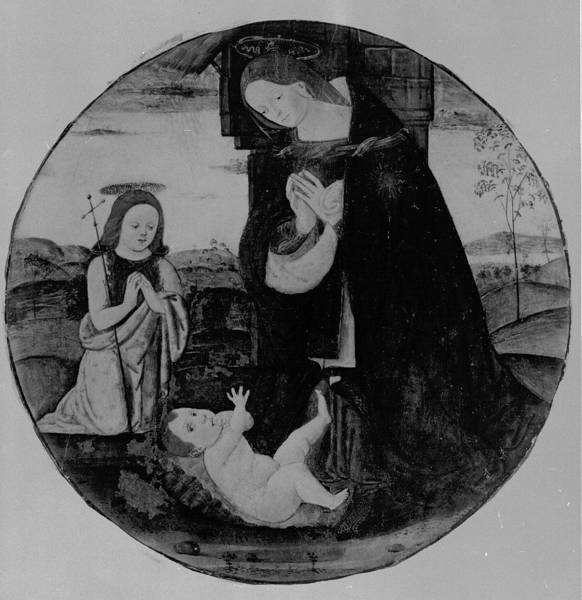 Madonna con Bambino e San Giovannino (dipinto) - ambito toscano (inizio sec. XVI)