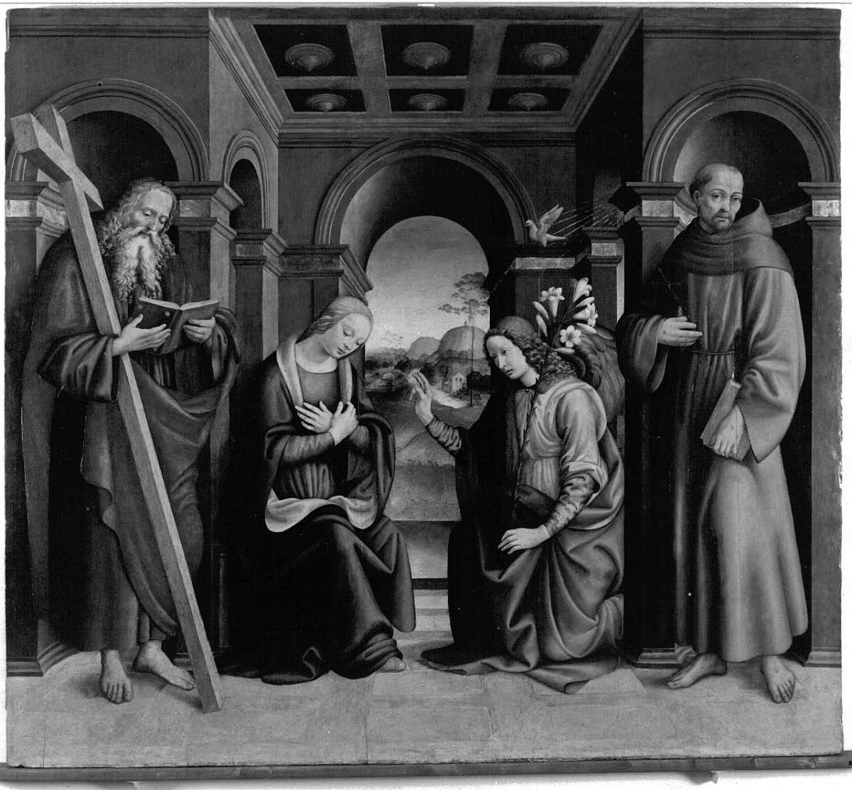 Annunciazione con Sant'Andrea e San Francesco (dipinto) - ambito fiorentino (inizio sec. XVI)