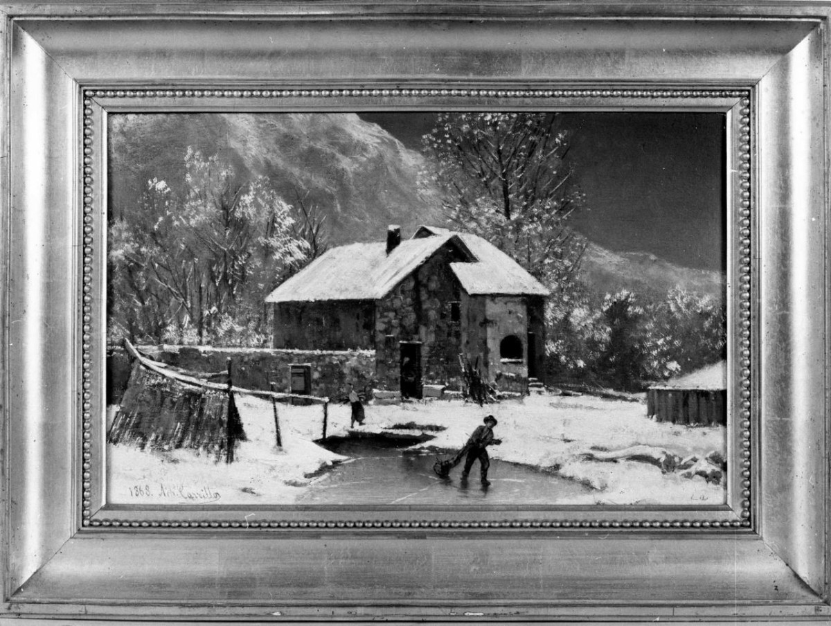 paesaggio invernale (dipinto) di Carrillo Achille (fine/ inizio sec. XIX)
