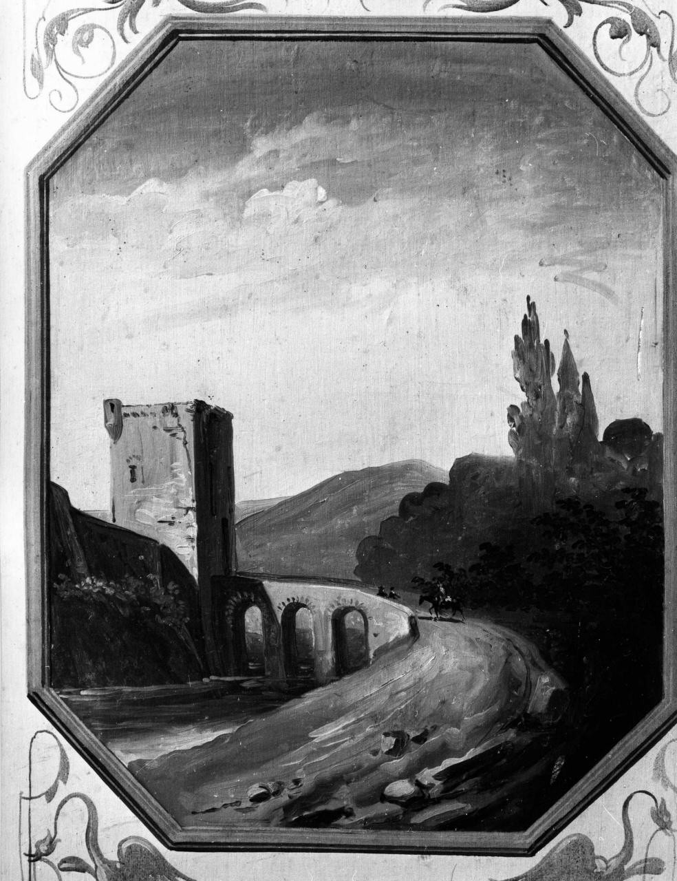 paesaggio (dipinto) di Bertazzoni Giovanni (fine/ inizio sec. XIX)