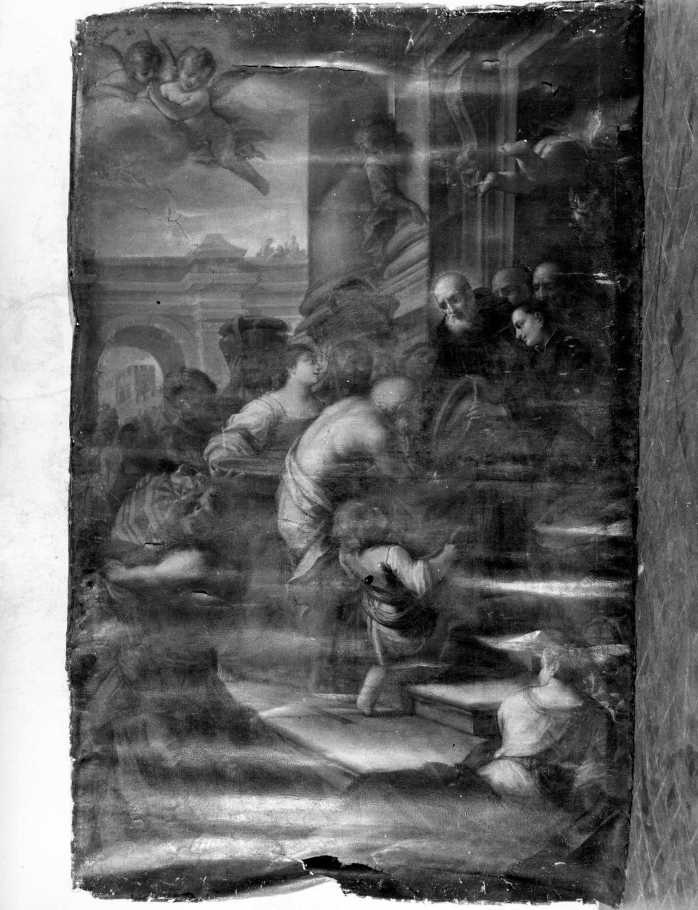 San Giovanni Gualberto che moltiplica la farina (dipinto) di Piestrini Giovanni Domenico (fine/ inizio sec. XVIII)