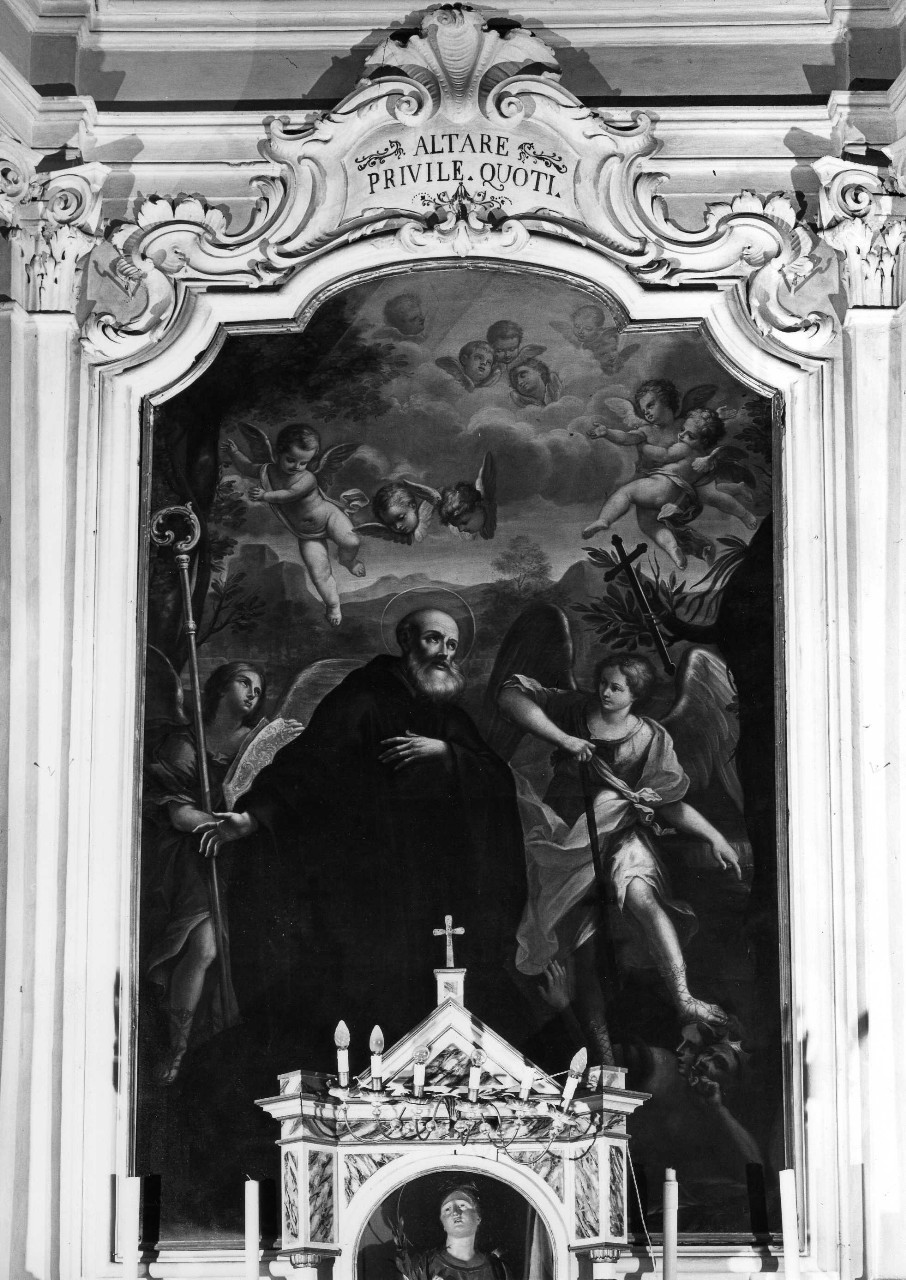 tentazioni di San Benedetto (dipinto) di Antonio Fanzaresi (attribuito) (sec. XVIII)