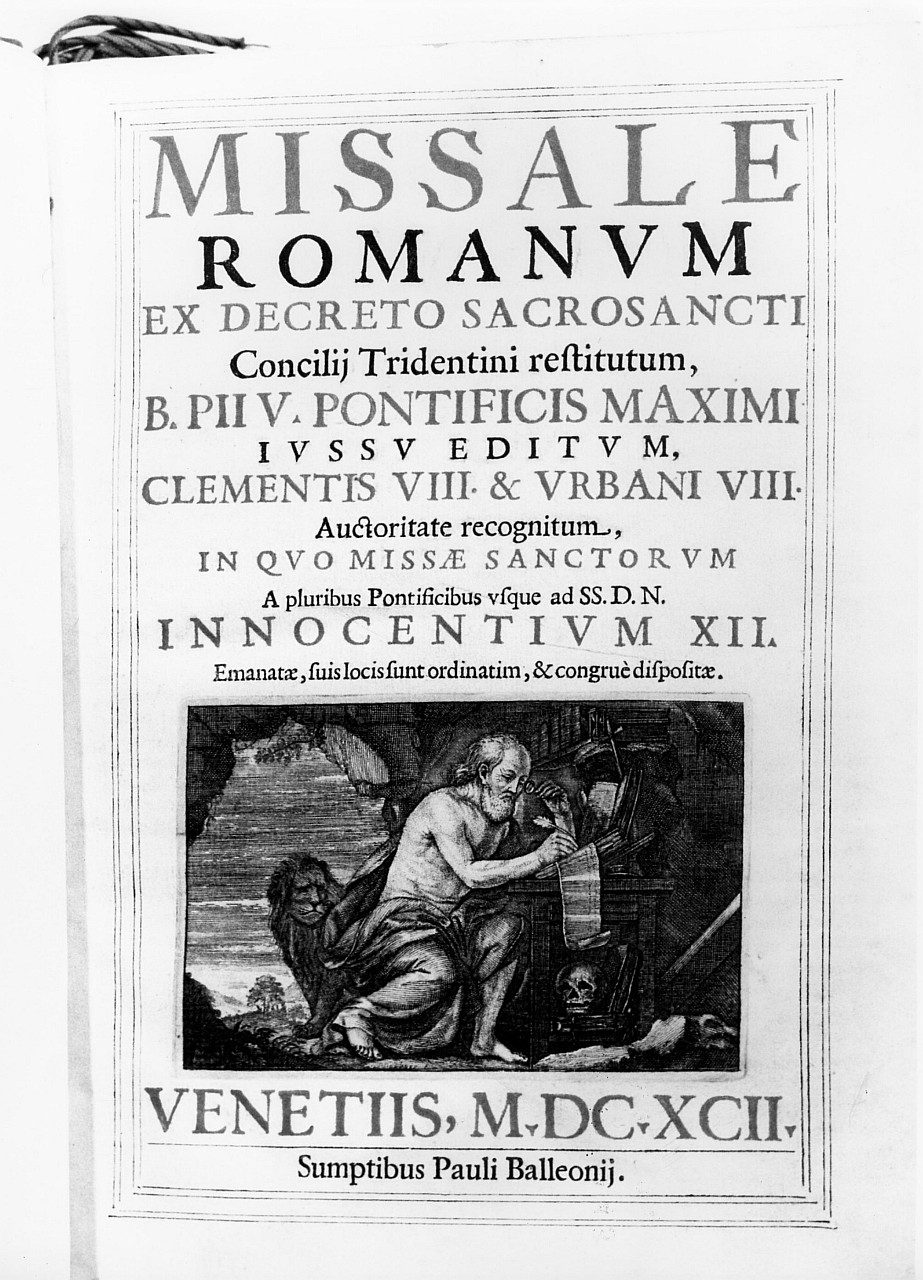 San Girolamo traduce la Bibbia (stampa) - ambito veneto (sec. XVII)