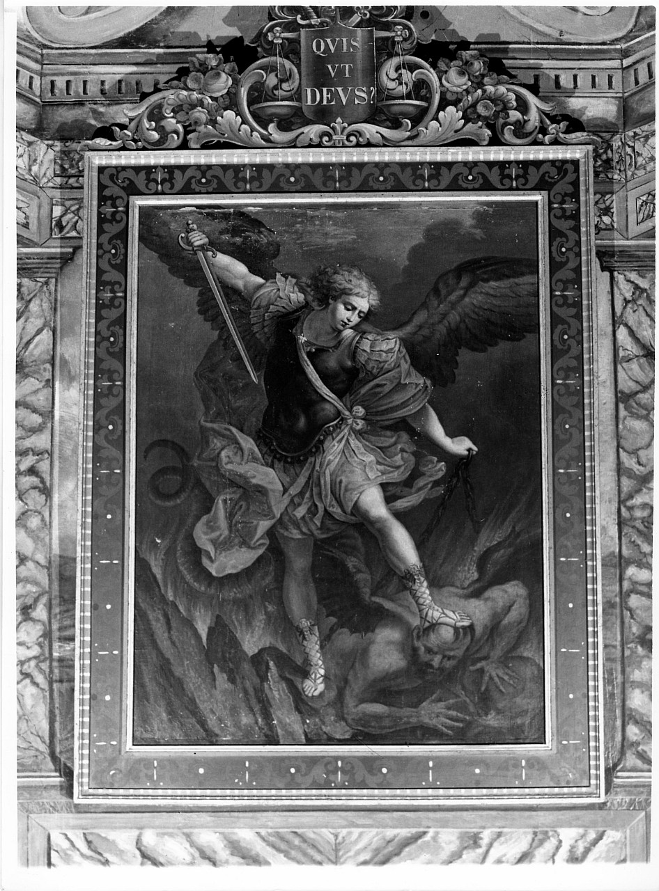 San Michele Arcangelo combatte il drago (dipinto, opera isolata) di Fabbrini (sec. XVIII)