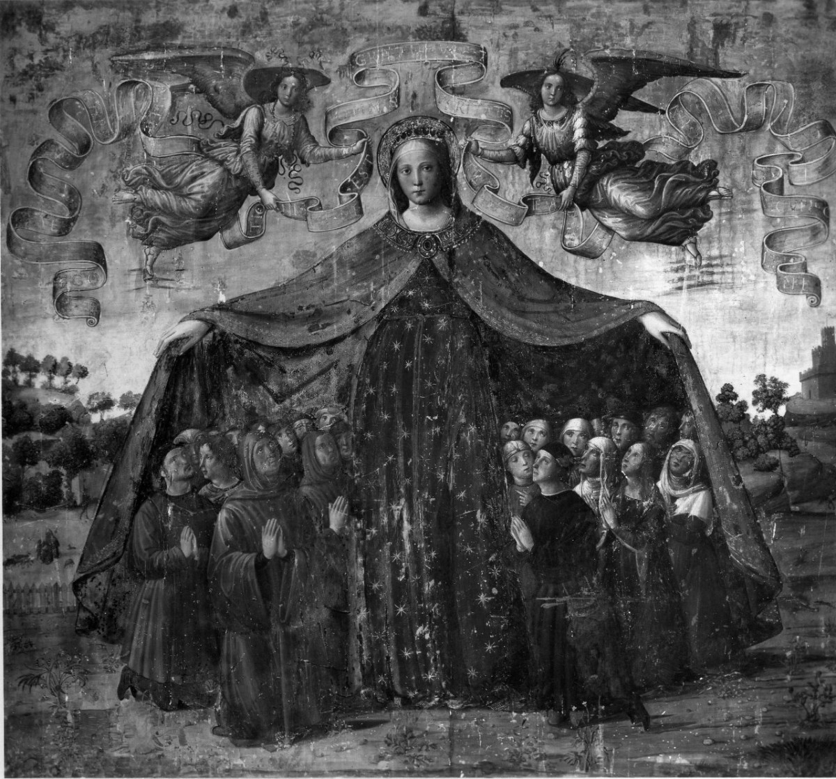 Madonna della Misericordia (dipinto) di Maestro di Marradi (fine sec. XV)