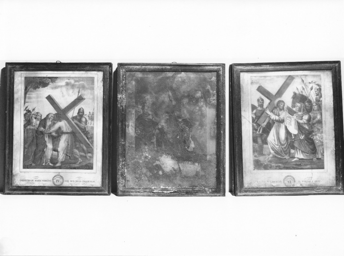 stazione IV: Gesù incontra la Madonna (stampa) - ambito italiano (inizio sec. XIX)