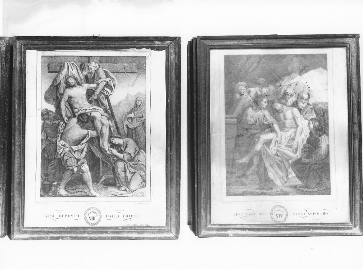 stazione XIII: Gesù deposto dalla croce (stampa) - ambito italiano (inizio sec. XIX)