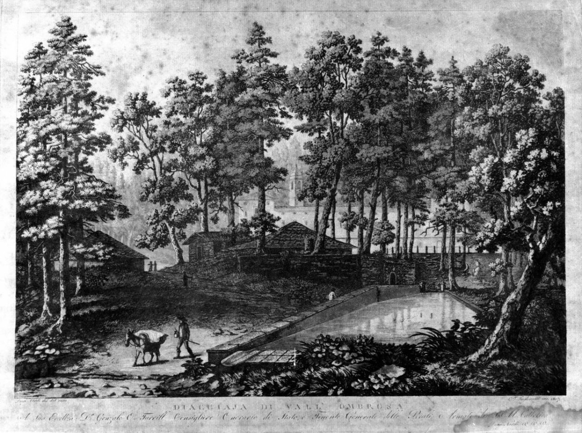 Diacciaia di Vallombrosa, paesaggio (stampa) di Nardi Luigi, Inghirami Francesco (sec. XIX)