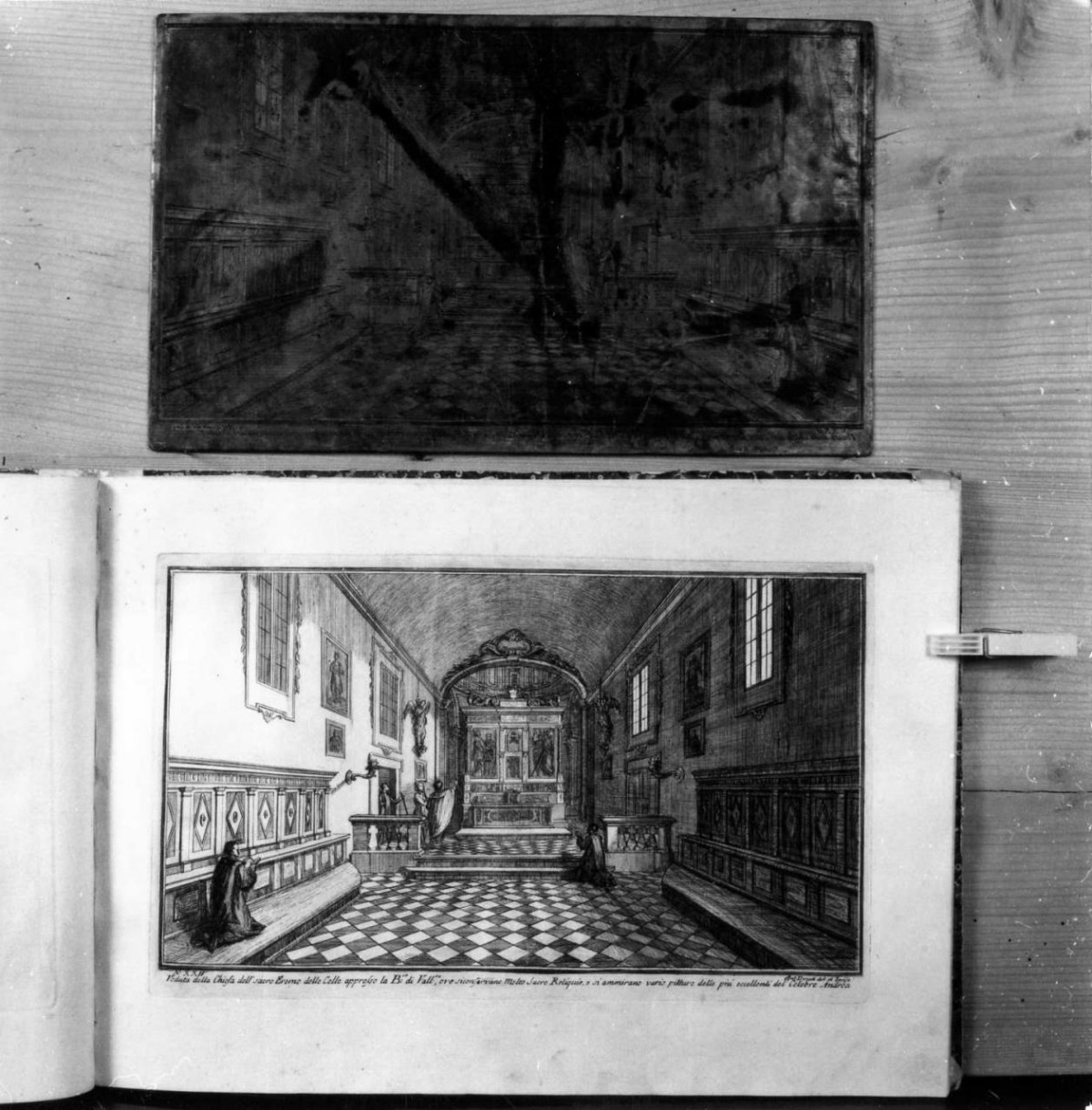 interno della chiesa dell'Eremo di Celle (matrice incisa) di Donati Antonio (fine/ inizio sec. XVIII)