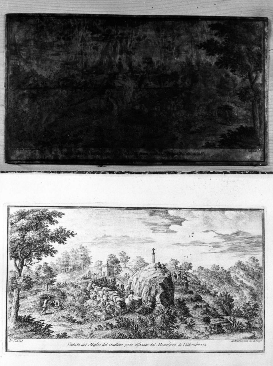paesaggio (matrice incisa) di Donati Antonio (fine/ inizio sec. XVIII)
