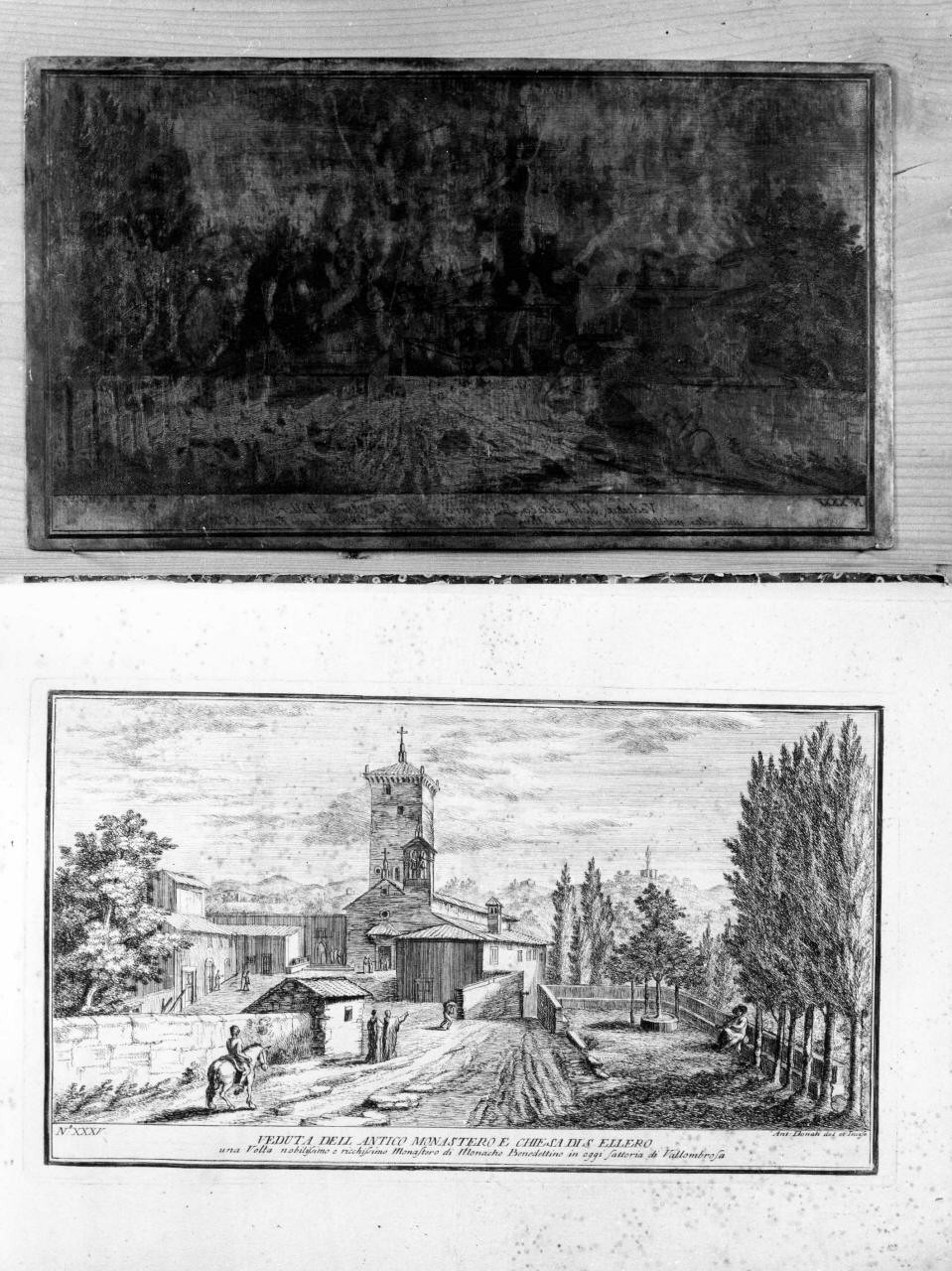 veduta di Sant'Ellero (matrice incisa) di Donati Antonio (fine/ inizio sec. XVIII)