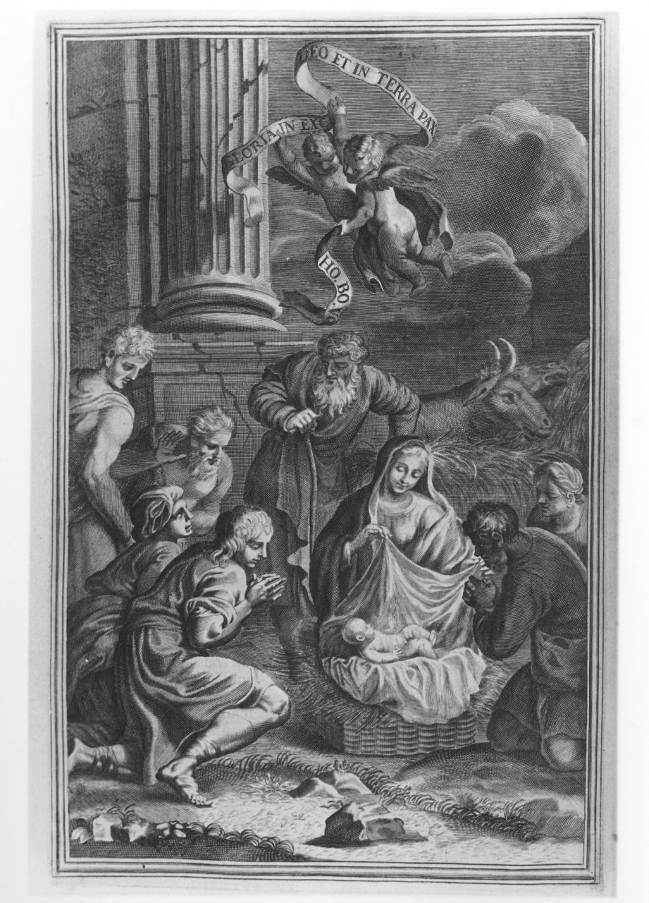 adorazione dei pastori (stampa) - ambito romano (sec. XVIII)