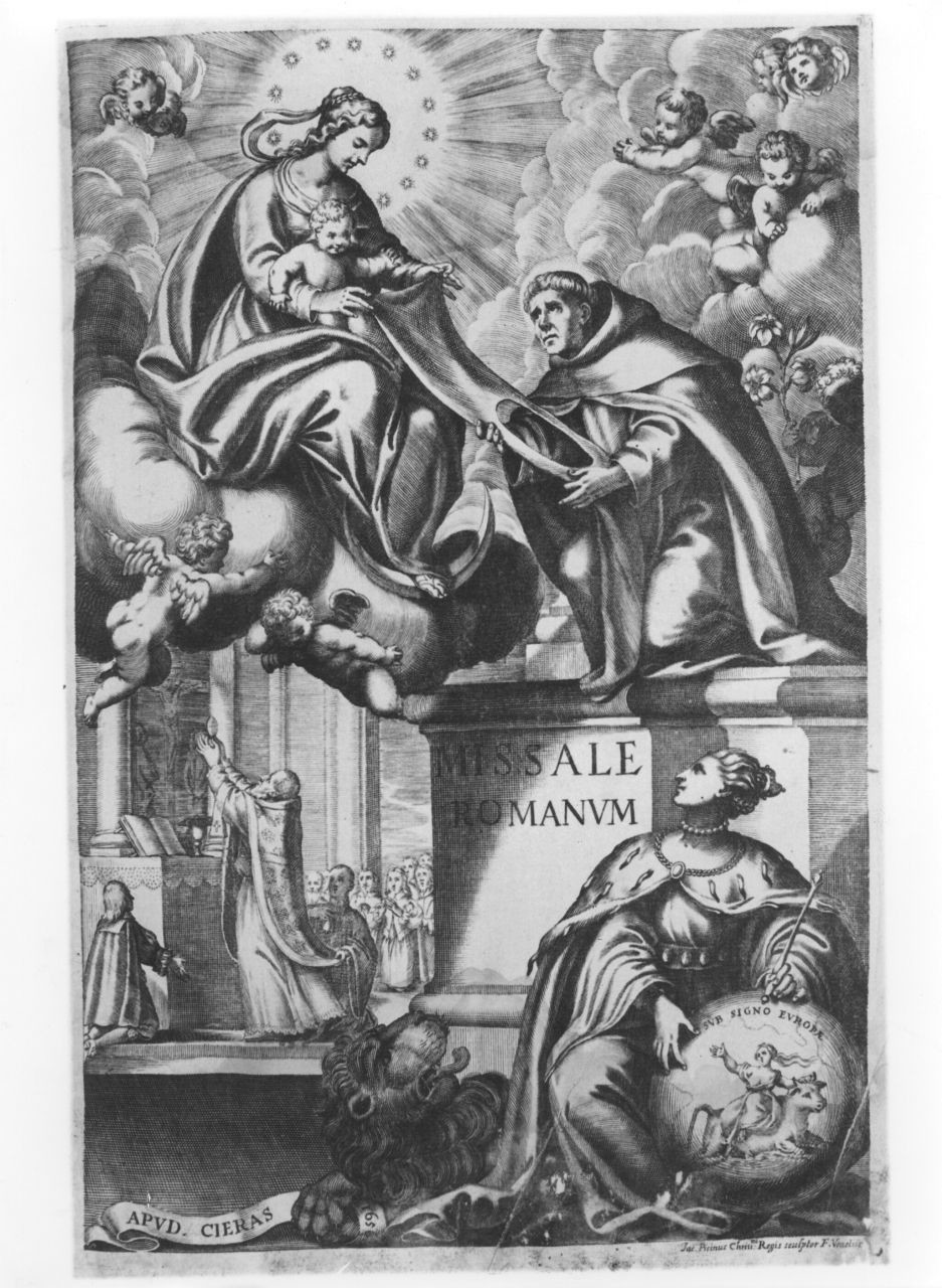 San Simone Stock riceve dalla Madonna lo scapolare (stampa) di Pacini Giacomo (sec. XVII)
