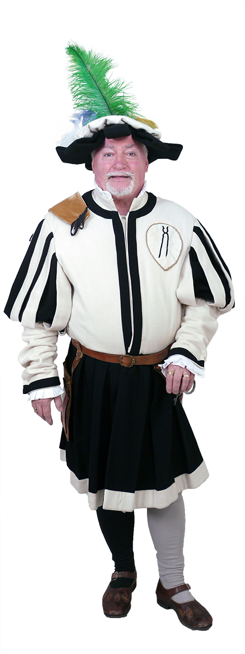 Bandieraio dell'Arte dei Fabbri (Costume maschile del Corteo Storico della Repubblica Fiorentina/ Bandieraio dell'Arte dei Fabbri, Costume confezionato per fini di rievocazione storica, ABBIGLIAMENTO E ORNAMENTI DEL CORPO/ VESTIMENTI) - manifattura toscana