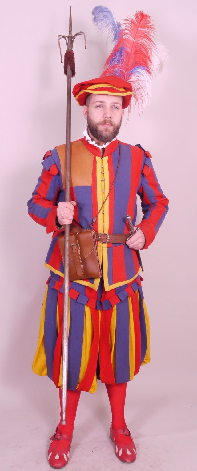 Bombardiere con buttafuoco del Gruppo dei Bombaridiere (Costume maschile del Corteo Storico della Repubblica Fiorentina / Bombardiere con buttafuoco, Costume realizzato per fini di rievocazione storica, ABBIGLIAMENTO E ORNAMENTI DEL CORPO/ VESTIMENTI) - manifattura tabacchi
