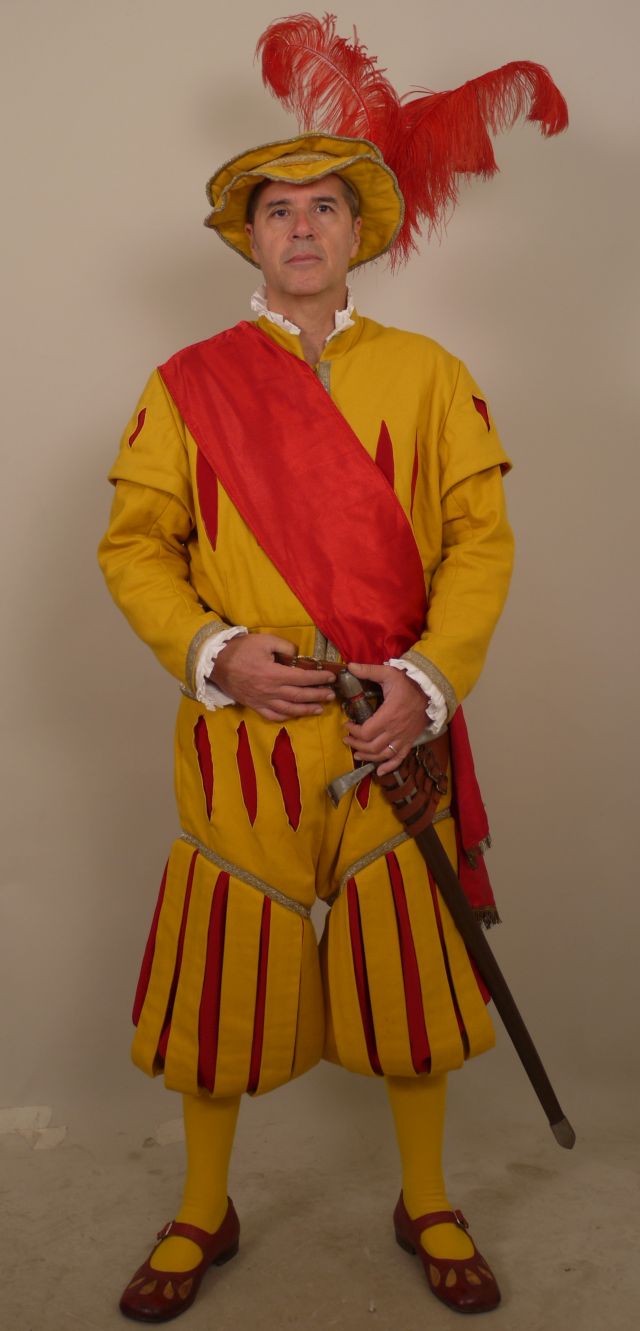 Capitano del Quartiere di Santa Maria Novella (Costume maschile del Corteo Storico della Repubblica Fiorentina / Capitano del Quartiere di Santa Maria Novella, Costume confezionato per fini di rievocazione storica, ABBIGLIAMENTO E ORNAMENTI DEL CORPO/ VESTIMENTI) di Sartoria Parigi (laboratorio)