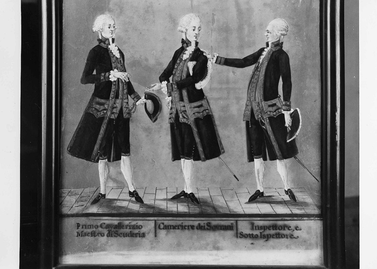 personaggi in livrea (disegno) di Minghi Giovan Battista (fine sec. XVIII)