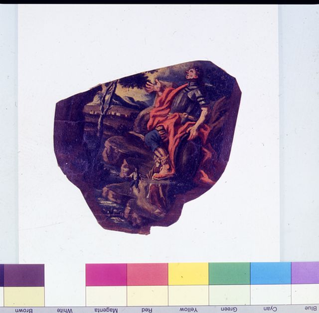 Guerriero (dipinto, frammento) - ambito Italia meridionale (XVIII)