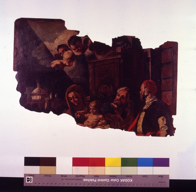 La Sacra Famiglia (dipinto, frammento) di Brunetti Ciriaco (attribuito) - ambito Italia meridionale (XVIII)