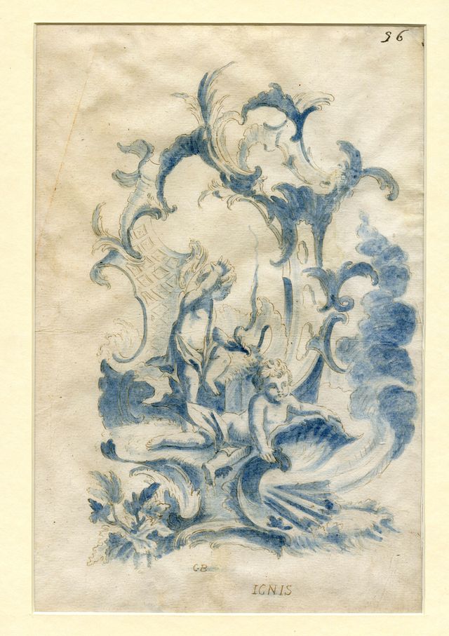 studio per un'allegoria del fuoco (disegno, serie) di Brunetti Ciriaco (attribuito) - ambito molisano (XVIII)