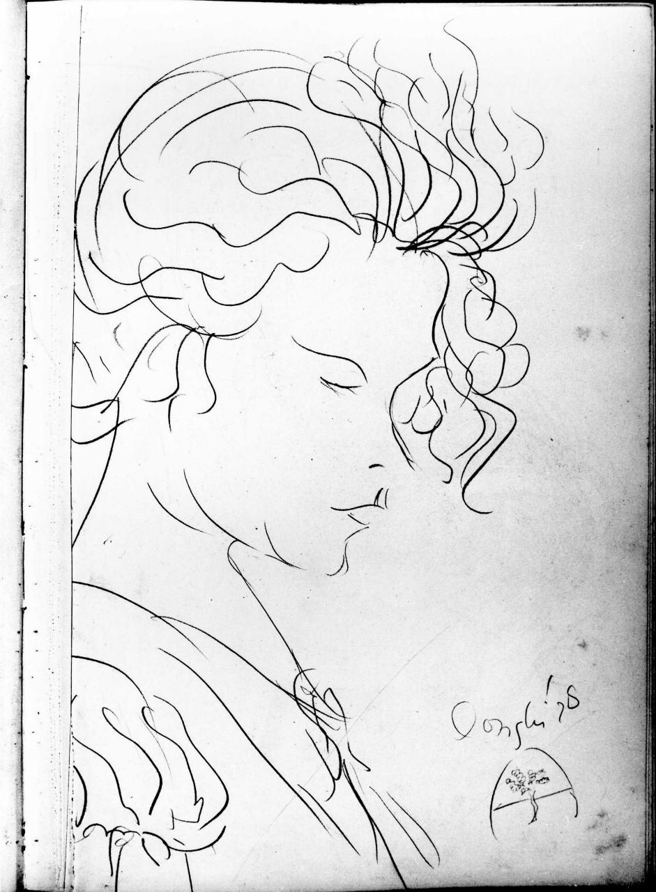 ritratto di Anna Banti (disegno) di Longhi Roberto (sec. XX)