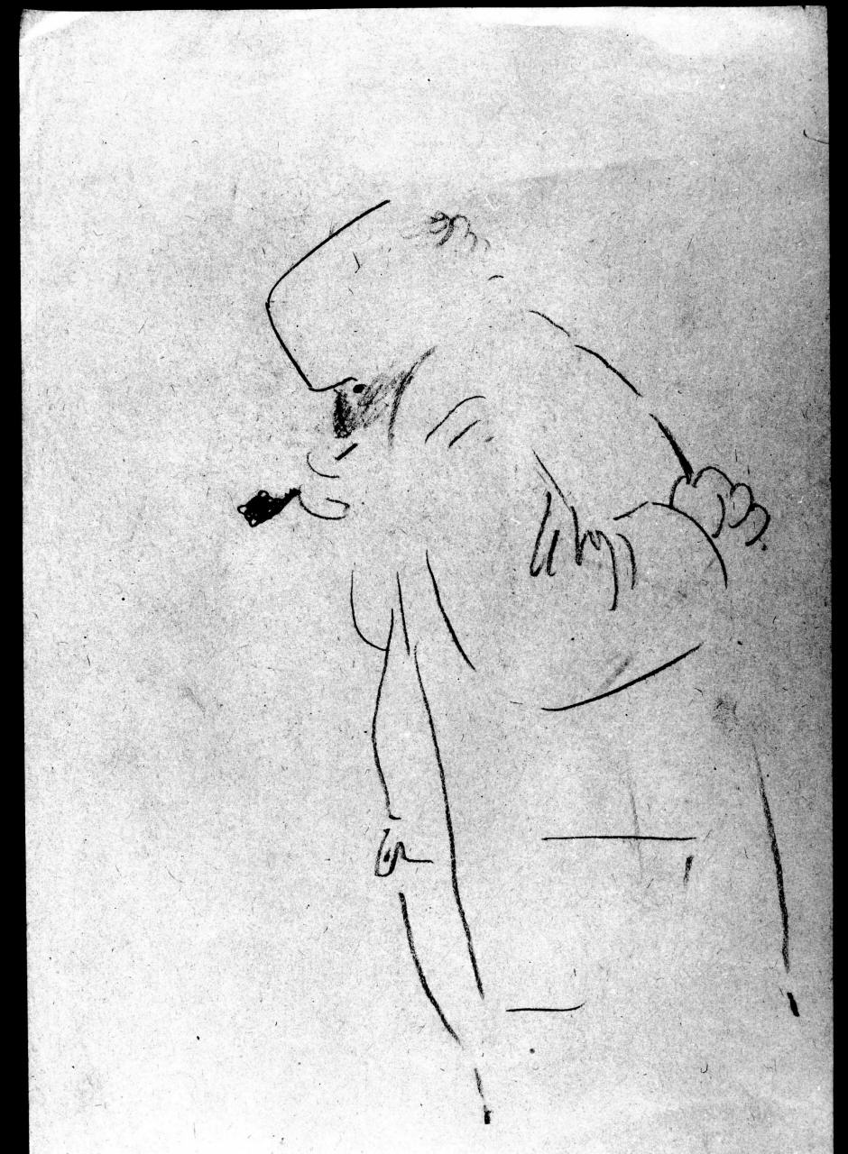 caricatura di Emilio Cecchi (disegno) di Longhi Roberto (sec. XX)