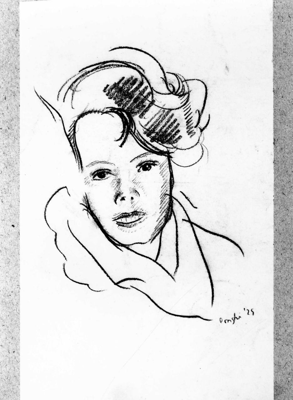 ritratto di Anna Banti (disegno) di Longhi Roberto (sec. XX)