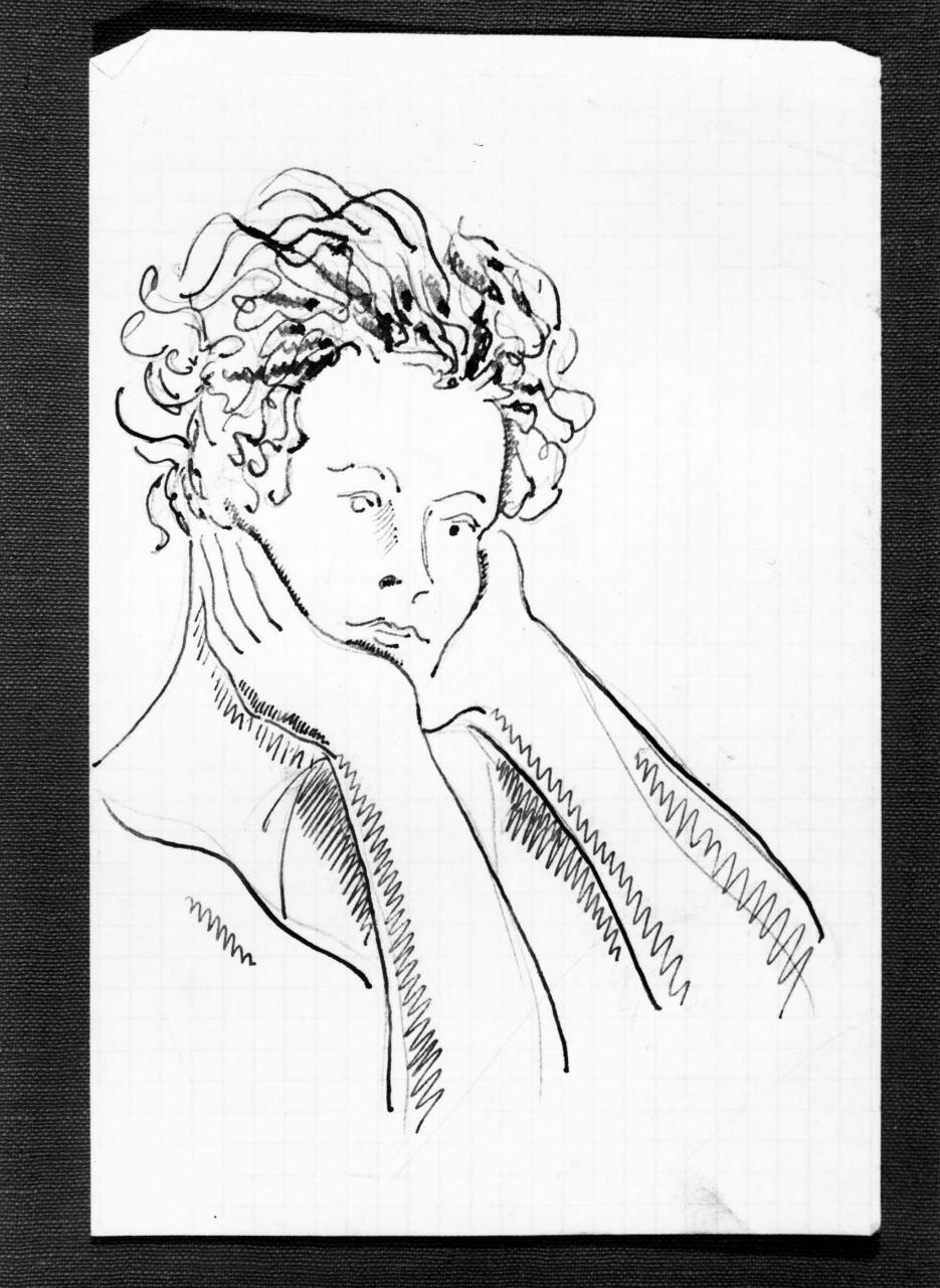 ritratto di Anna Banti (disegno) di Longhi Roberto (sec. XX)