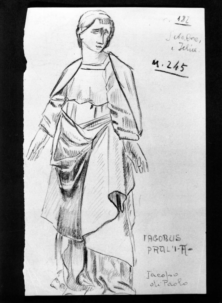 figura femminile panneggiata (disegno) di Longhi Roberto (sec. XX)