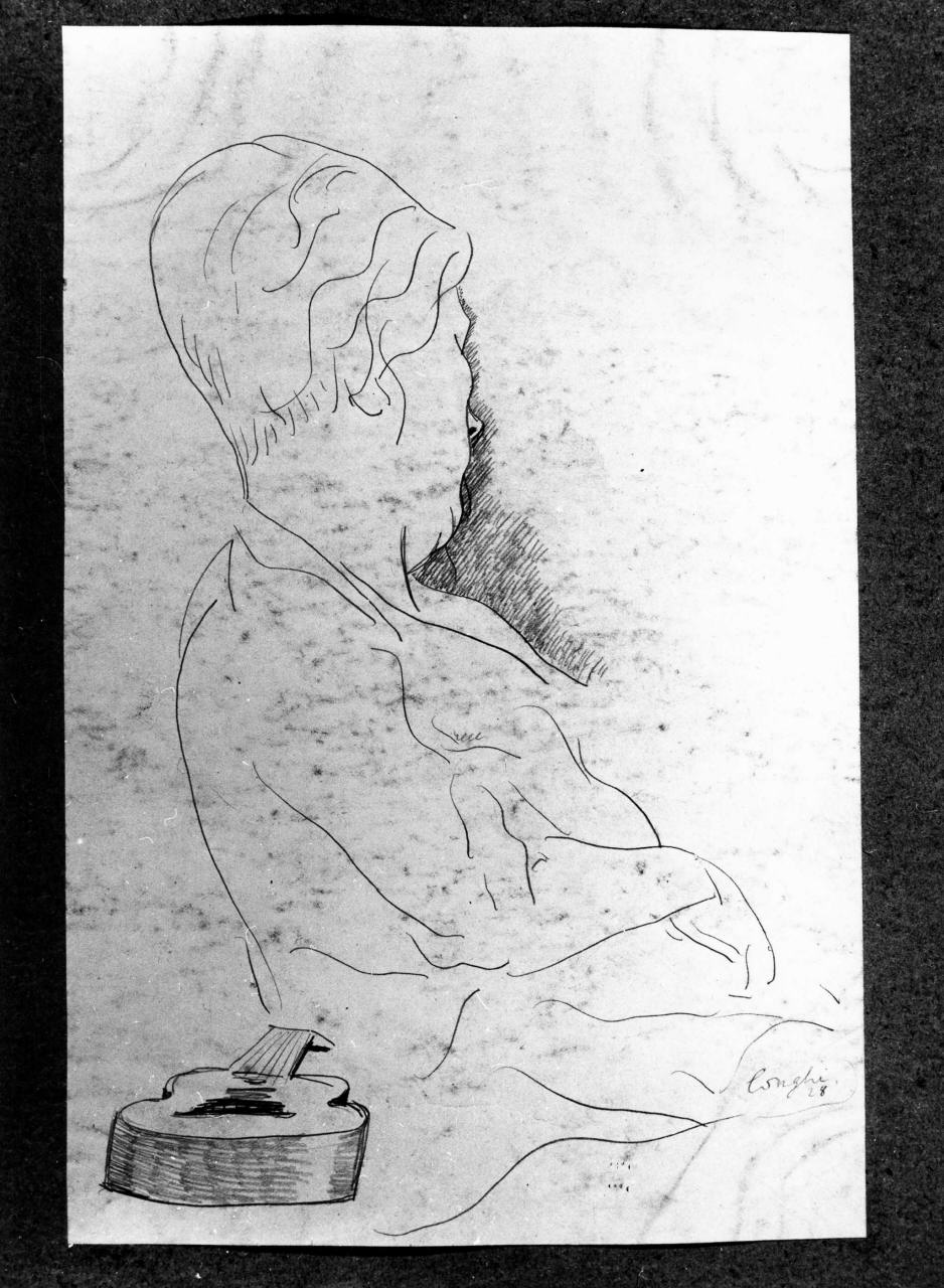 ritratto di Gemma Lopresti (disegno) di Longhi Roberto (sec. XX)