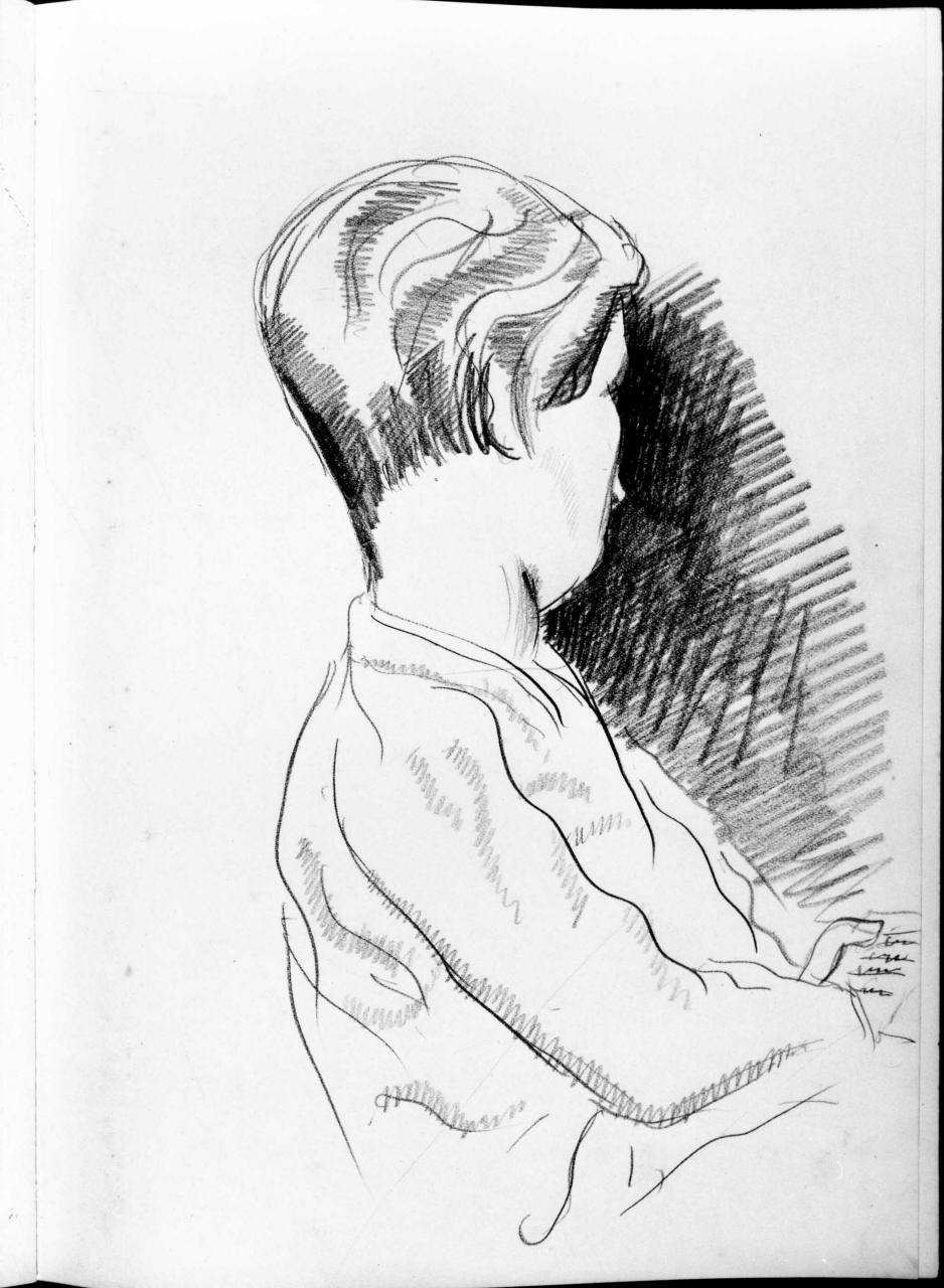 ritratto di Gemma Lopresti (disegno) di Longhi Roberto (sec. XX)