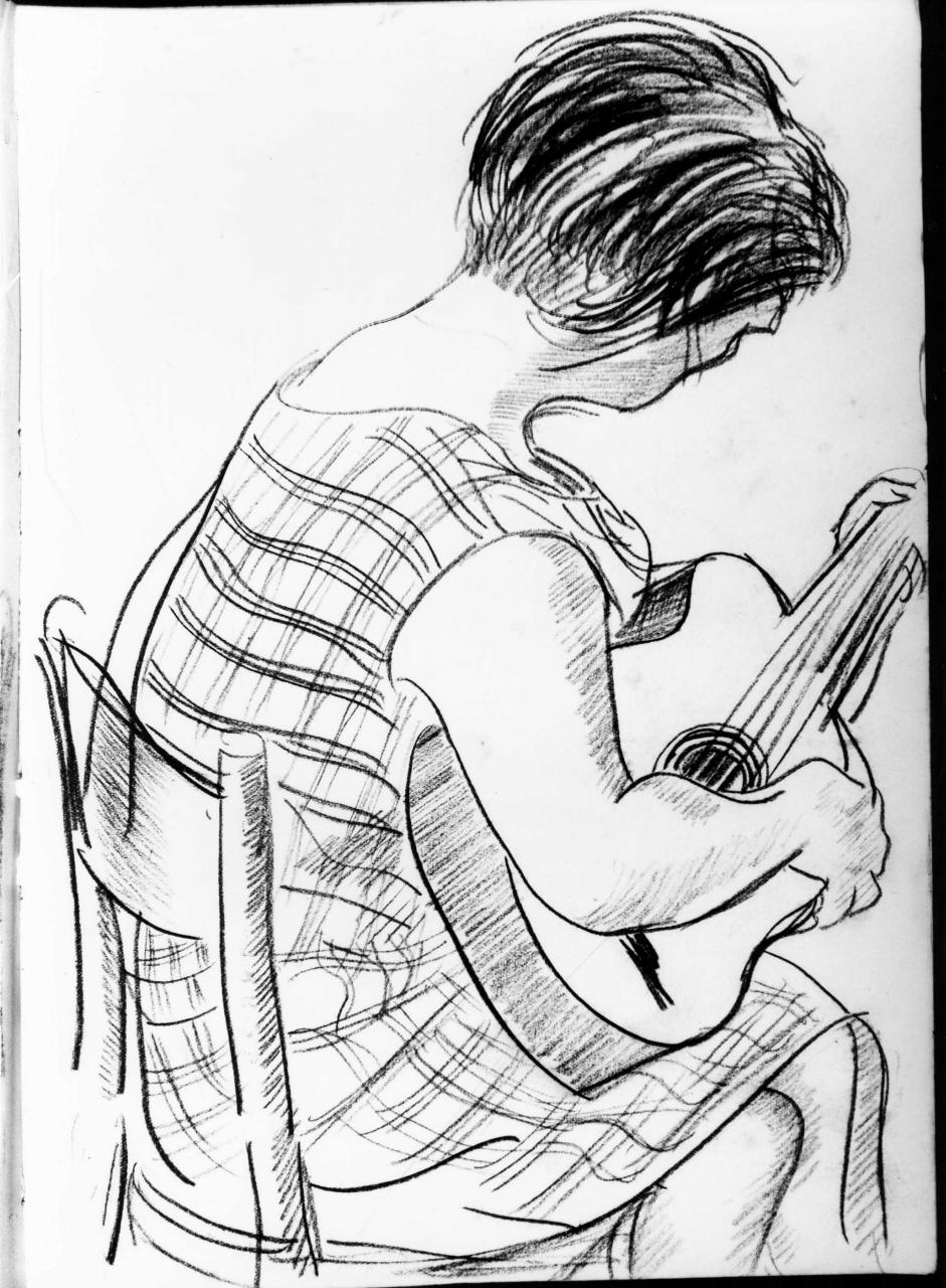 ritratto di Leonetta Cecchi (disegno) di Longhi Roberto (sec. XX)