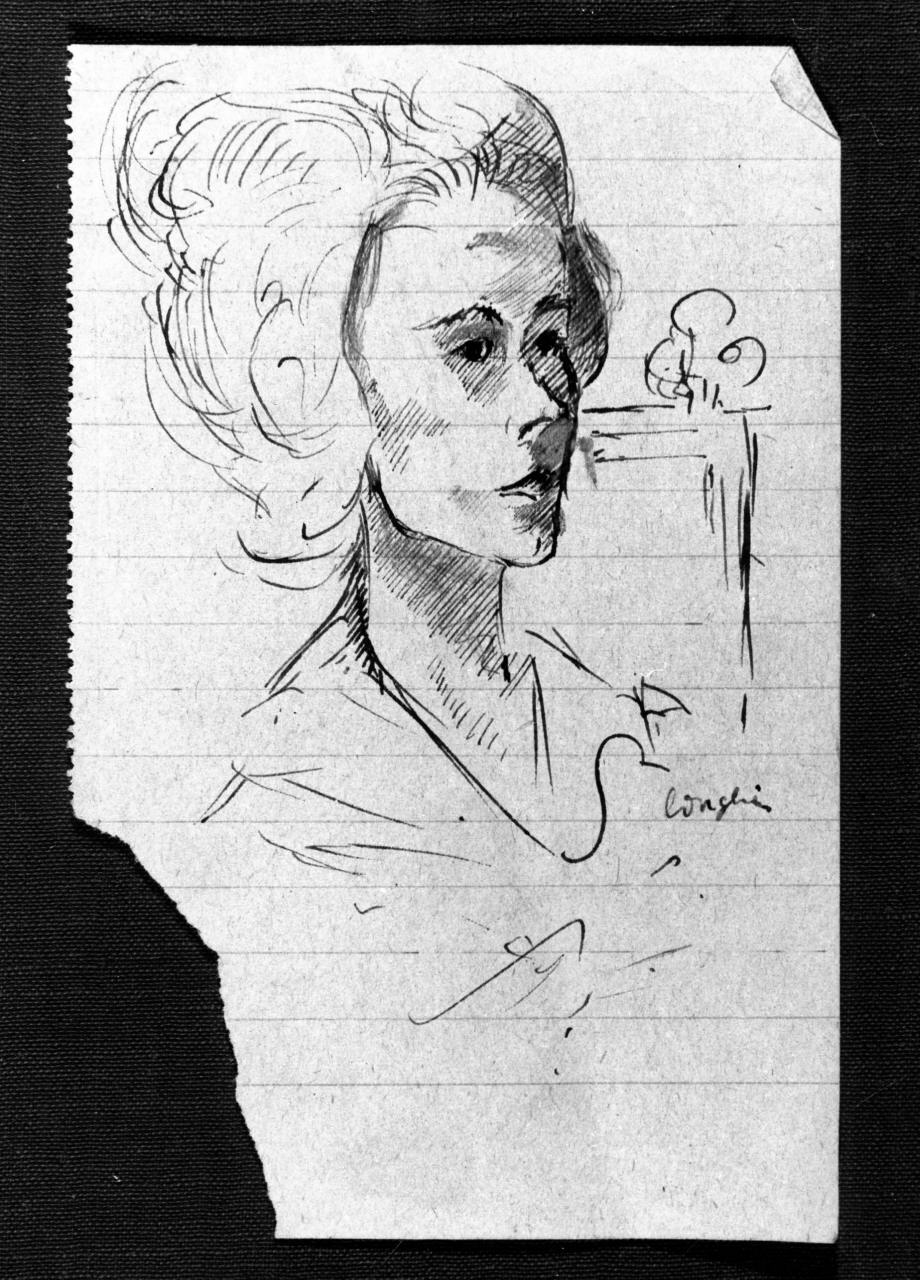 ritratto di Anna Banti (disegno) di Longhi Roberto (sec. XX)