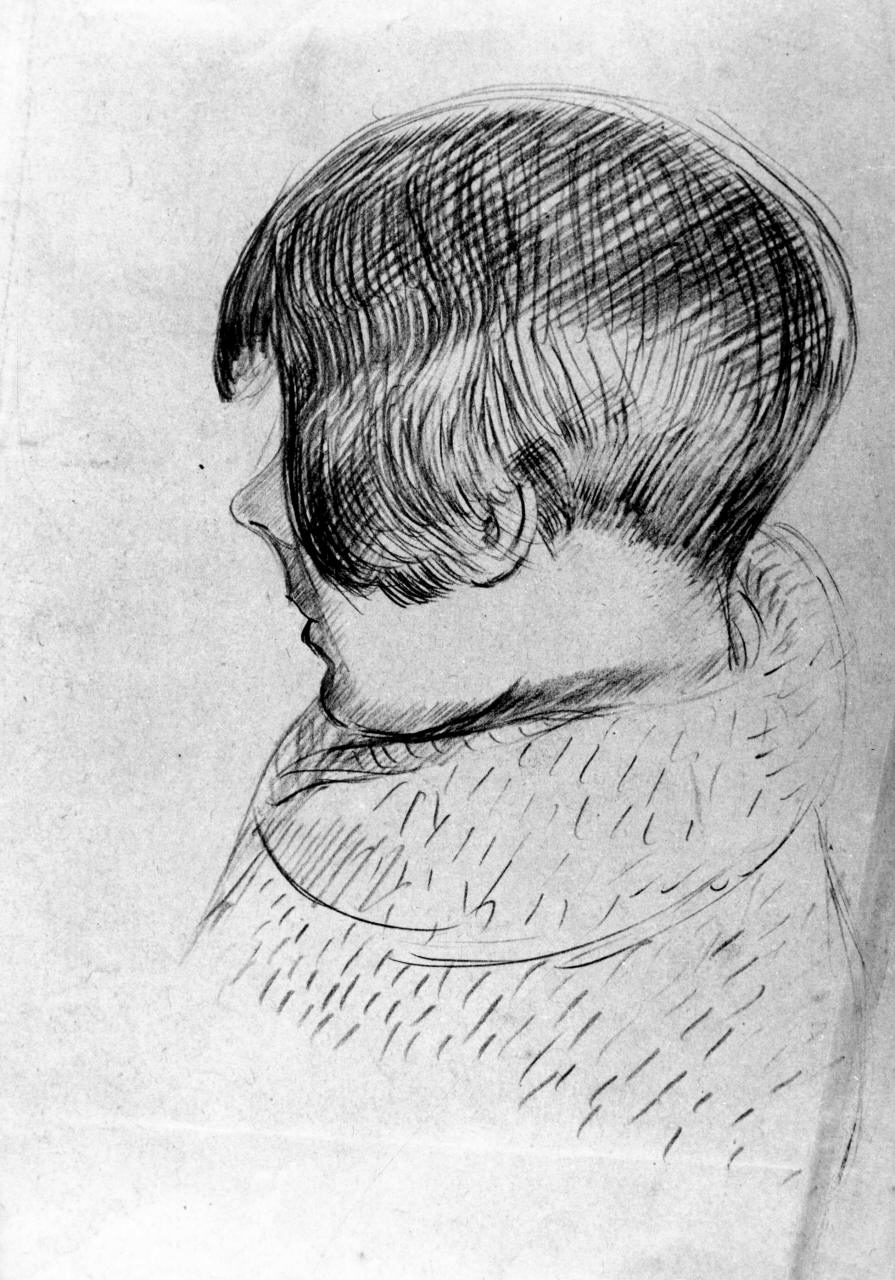 ritratto di Anna Banti (disegno) di Longhi Roberto (sec. XX)