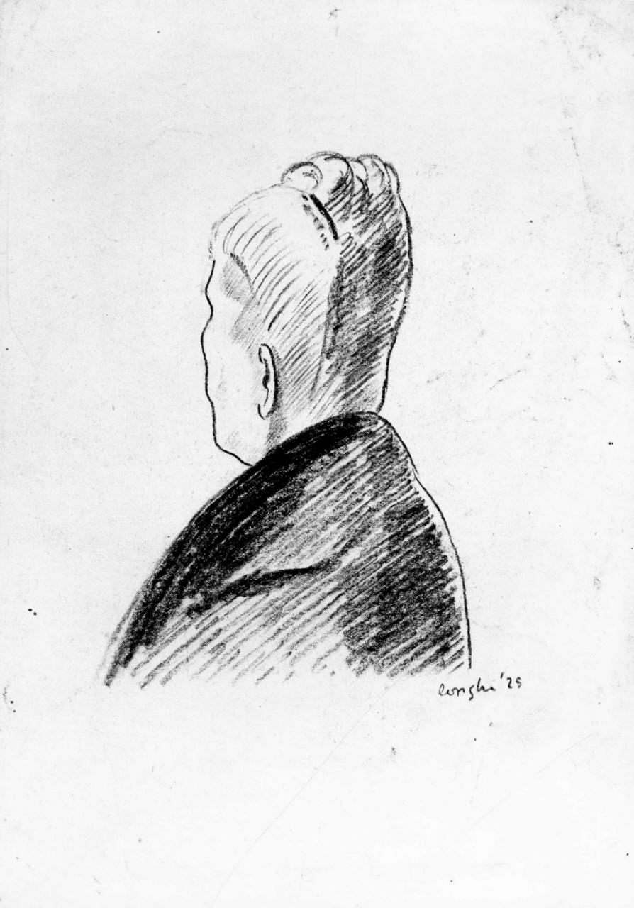 ritratto di Linda Battaglia Longhi (disegno) di Longhi Roberto (sec. XX)