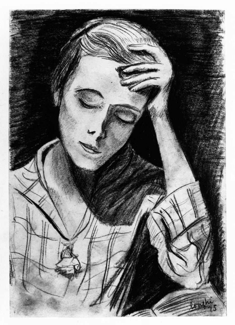 ritratto di Anna Banti (disegno) di Longhi Roberto (sec. XX)