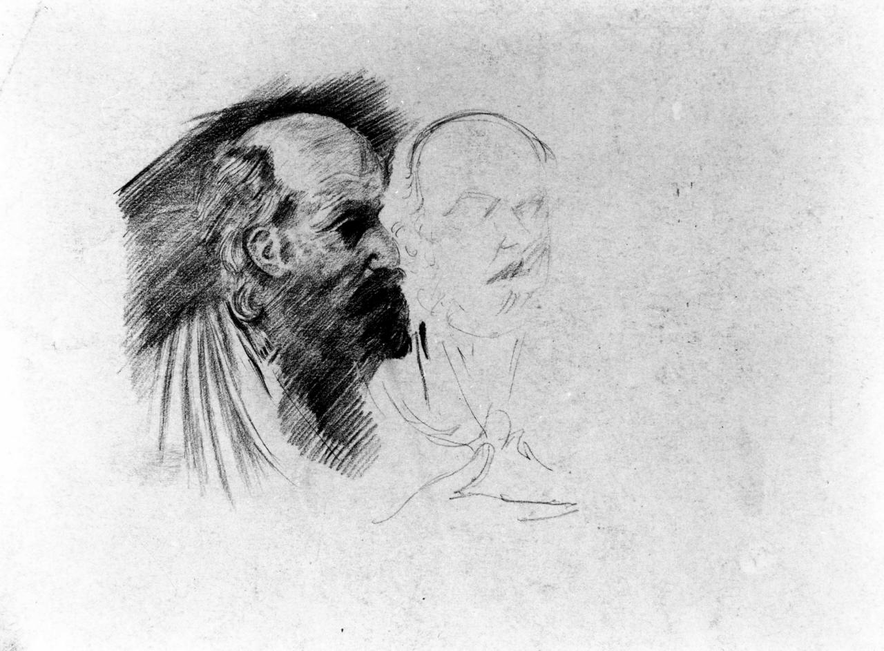 teste di apostoli (disegno) di Longhi Roberto (sec. XX)